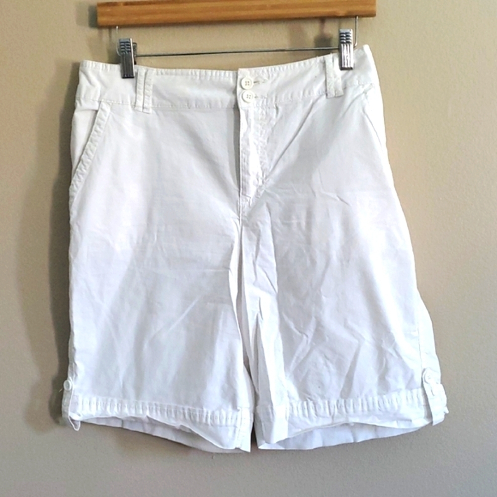 Faded Glory Stretch White Shorts Size 14